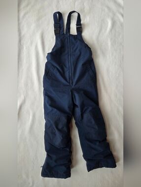 Lands End Kids Navy Snow Bib Overalls Size 7